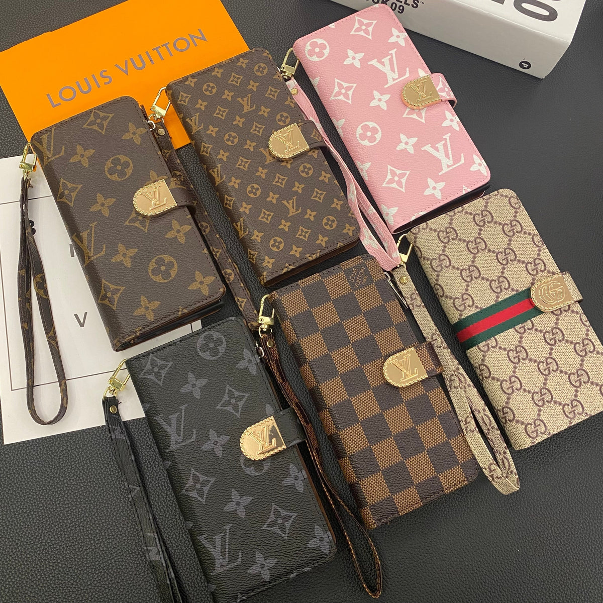 MONOGRAM-CANVAS-LEDER-BRIEFTASCHE SAMSUNG-HANDYHÜLLE