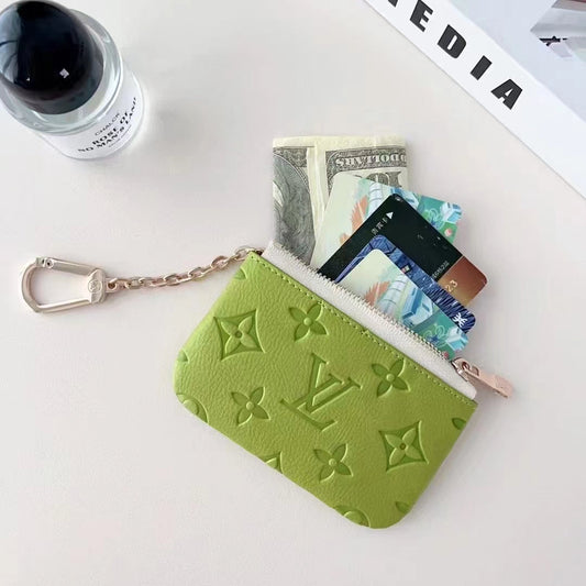 Colorful -Inspired Embossed Coin Pouch Collection with Chain Clip