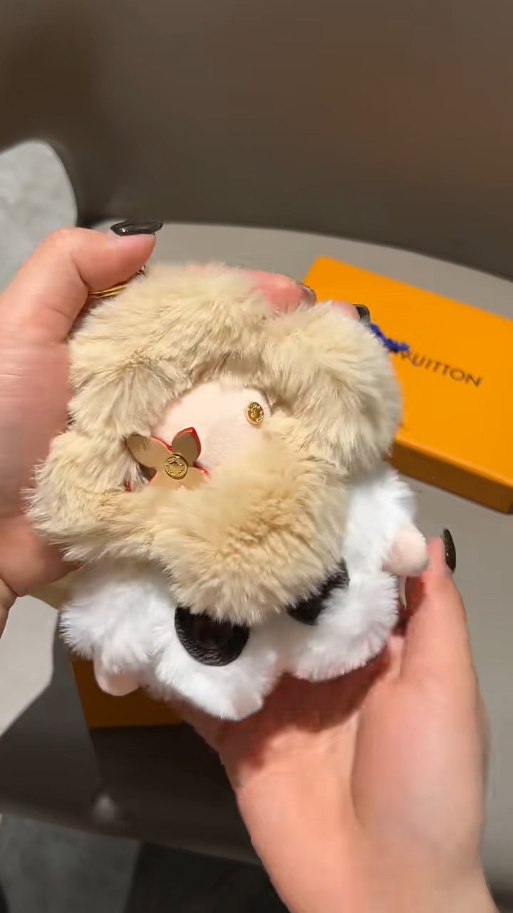 Fluffy Cute Sunflower Plush Keychain
