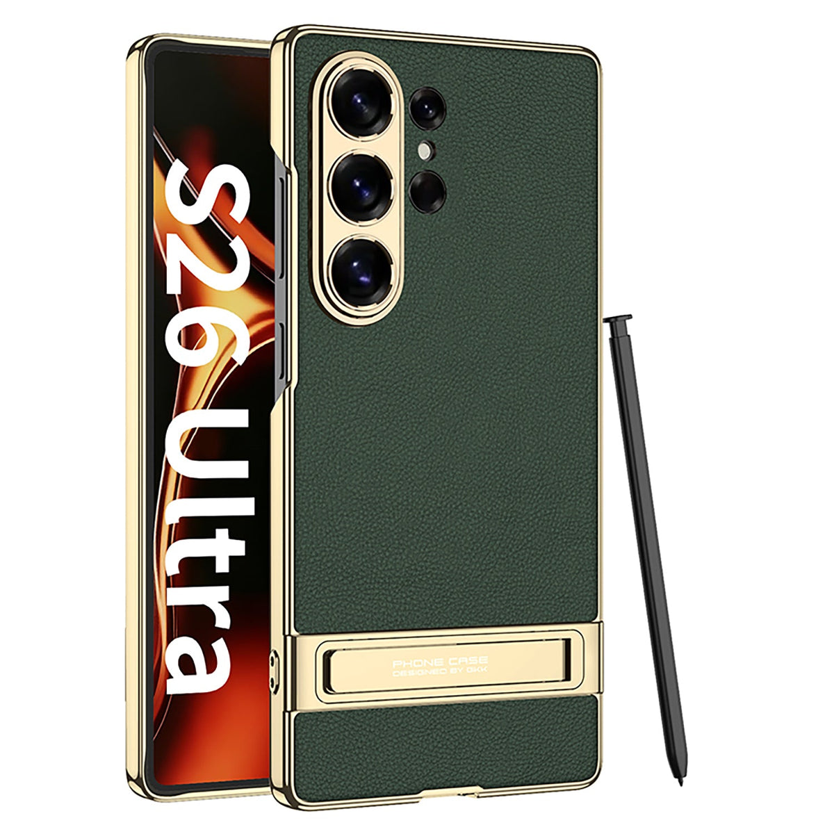 Bőr, galvanizált védő telefontok láthatatlan tartóval Galaxy S26 S25 S24 S23 Ultra Plus készülékhez