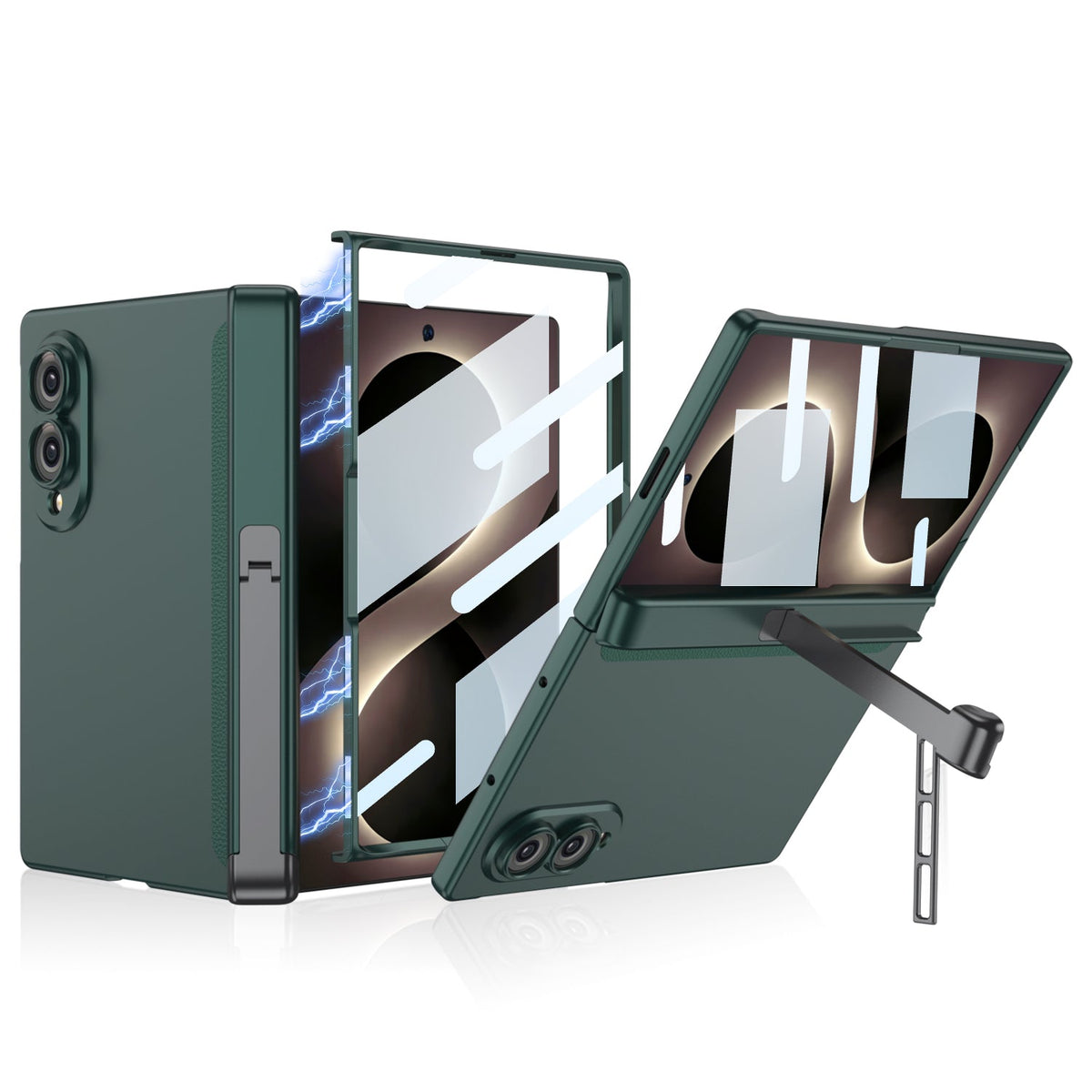Prémium pántos tok beépített edzett üveggel és rejtett, kétállású kitámasztóval Galaxy Z Fold8/7 Wide Ultra készülékhez