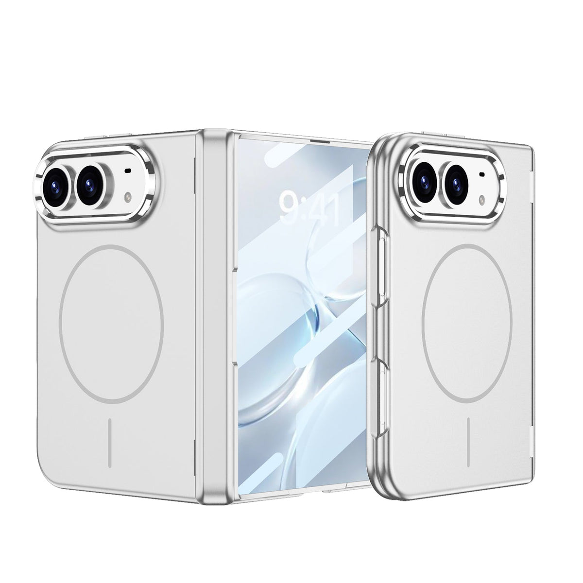 iPhone Ultra - Protección de bisagra magnética Cubierta de moda Película de vidrio templado incorporada y anillo magnético