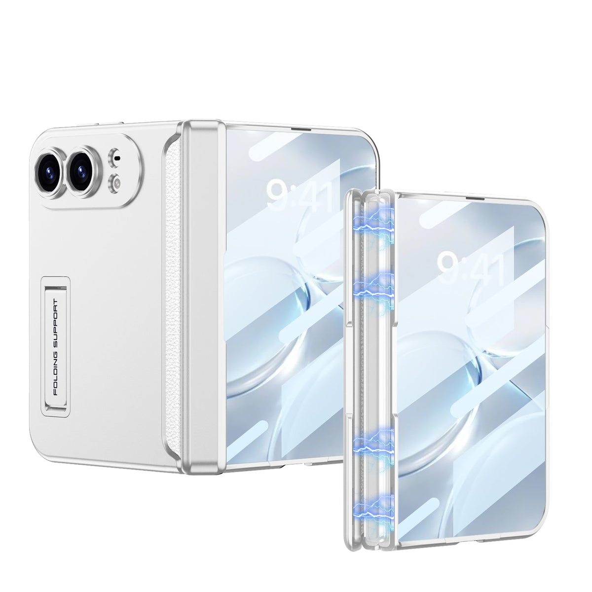 iPhone Ultra - Protección de cámara con bisagra magnética Cubierta empresarial Película de vidrio templado incorporada y soporte oculto