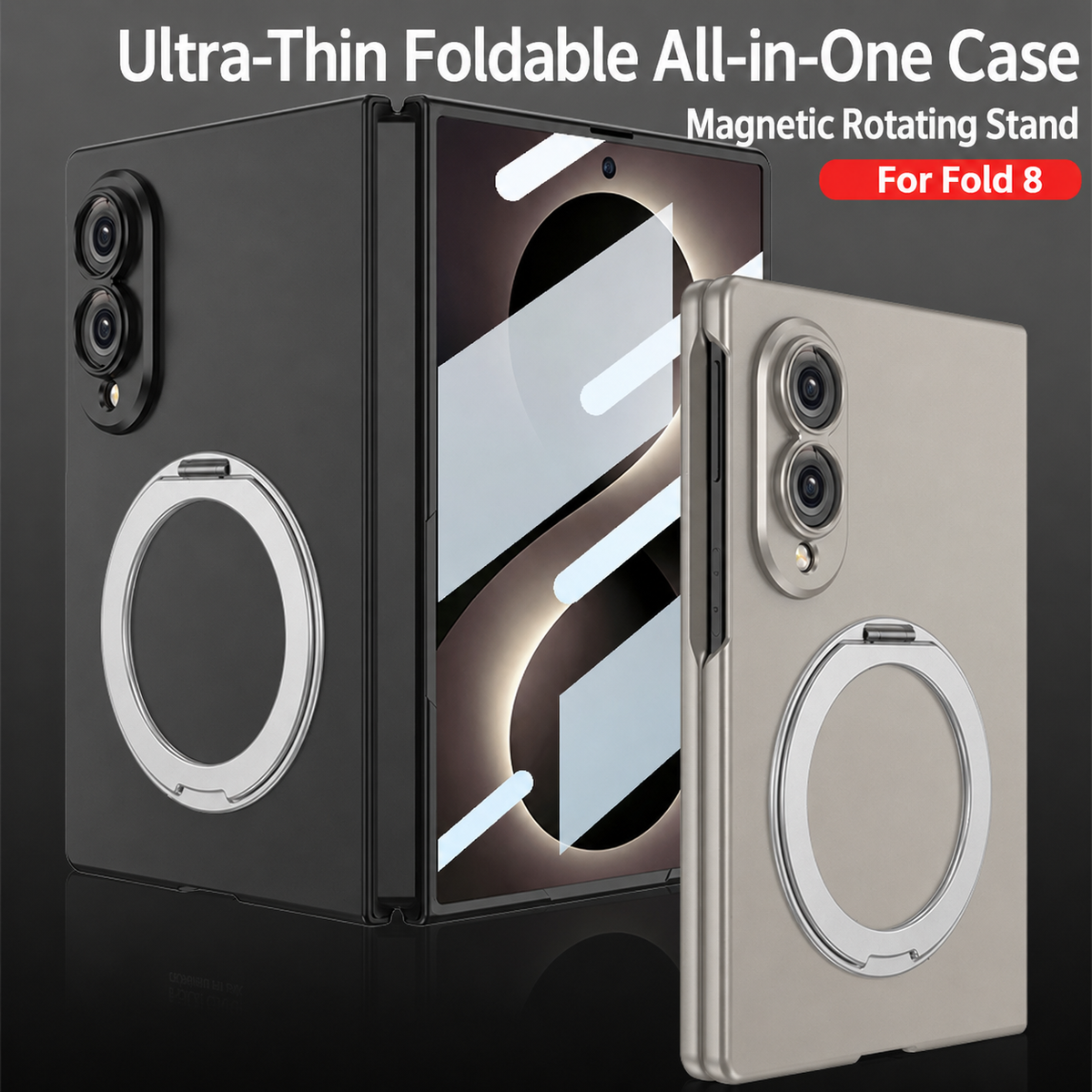 Ultravékony ütésálló telefontok gyűrűtartóval Galaxy Z Fold 8/7/6/5/4/3 Wide Ultra készülékhez