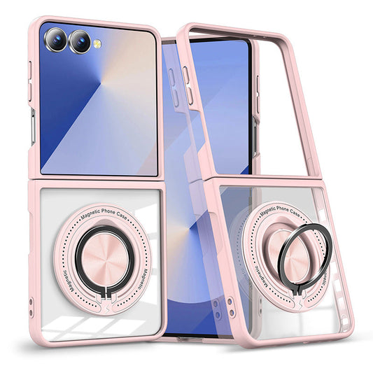 Átlátszó leesésgátló telefontok mágneses gyűrűtartóval a Galaxy Z Flip sorozathoz
