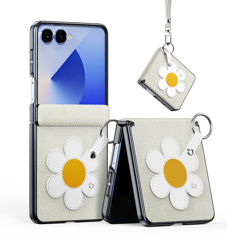 Bőr csuklós védő telefontok zsinórral Galaxy Z Flip 7/6-hoz