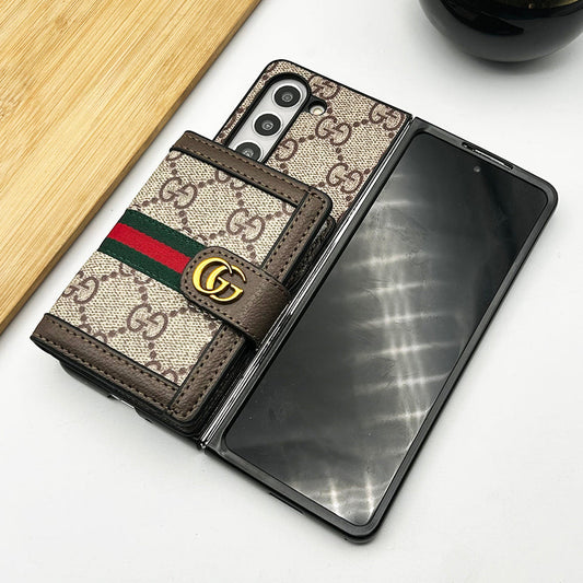 Samsung Galaxy Z Fold 6 luxus divatos bőr márkájú tok