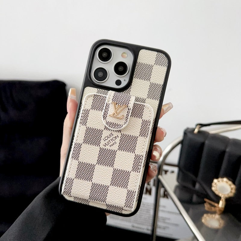 Luxe zwart-witte kaarttas iPhone-hoesje