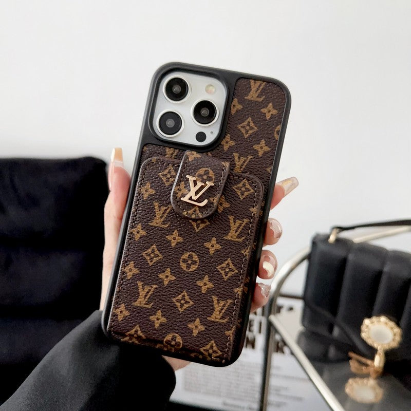 Funda de iPhone con tarjetero clásico de lujo