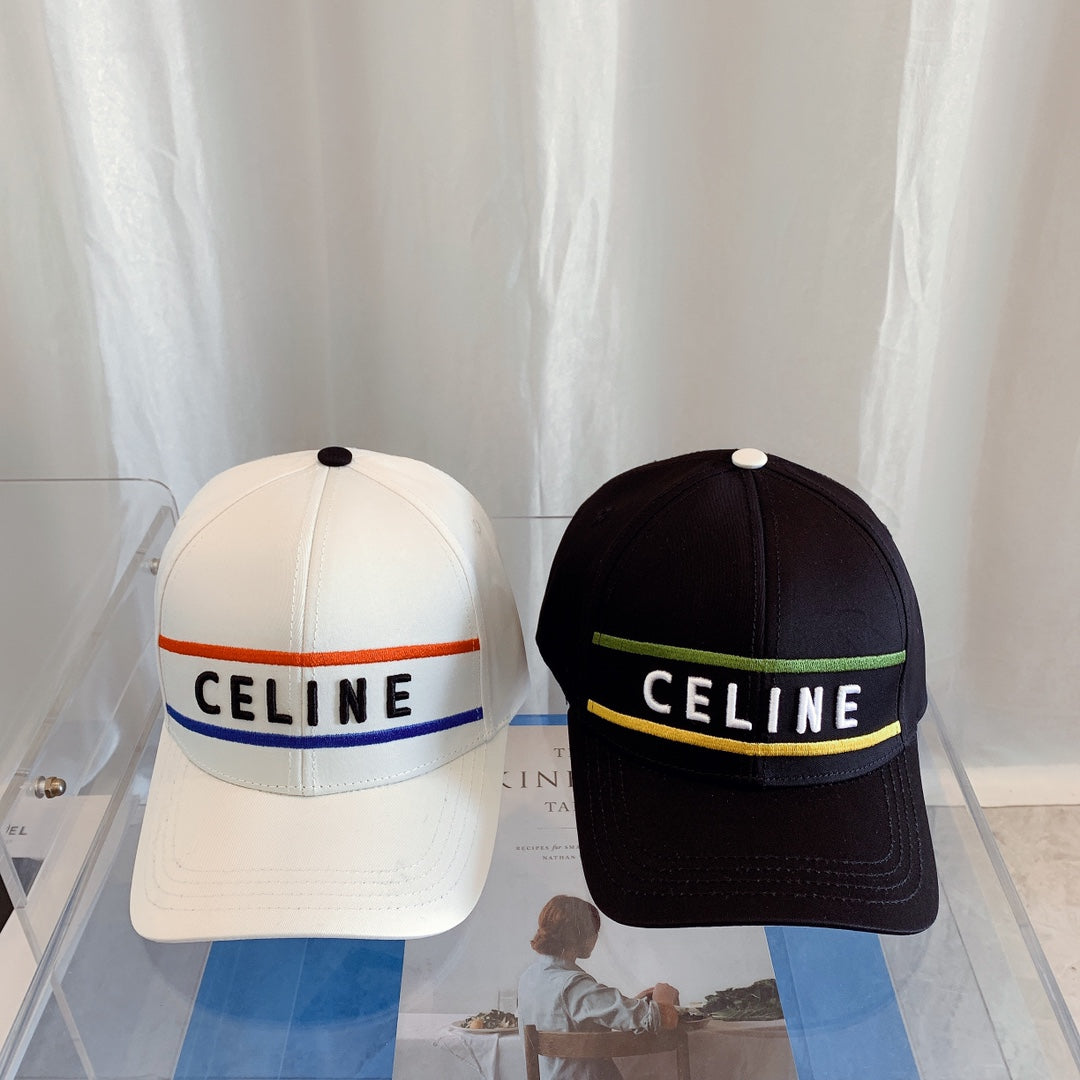 CELINE Κεντημένο βαμβακερό καπέλο μπέιζμπολ | Ρυθμιζόμενο καπέλο σχεδιαστή πολυτελείας