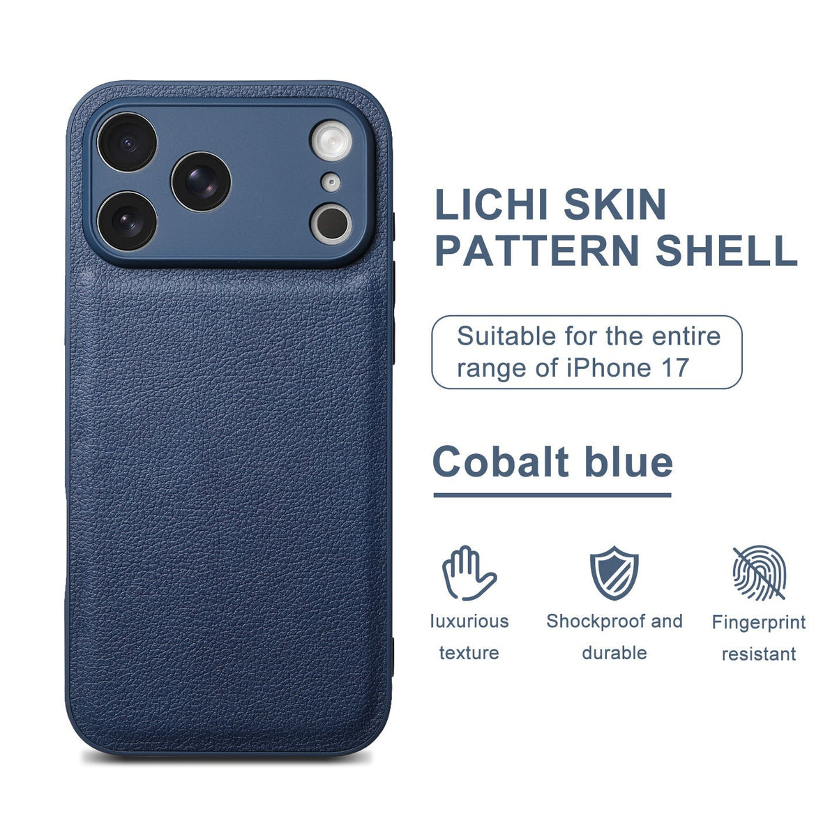 Funda de cuero con patrón de piel de litchi premium para iPhone