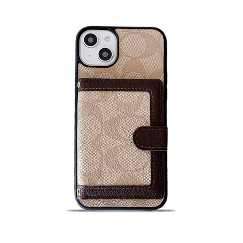 Klassiek iPhone-hoesje met portemonnee en crossbodyband Wit -XK240402