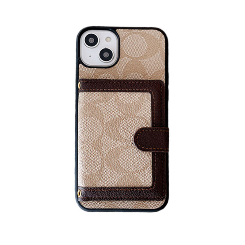 Klassiek iPhone-hoesje met portemonnee en crossbodyband Wit -XK240402