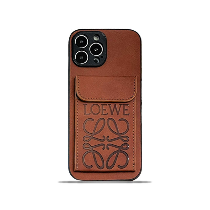 Luxe iPhone-hoesje met kaarthouder Bruin-LZP241448