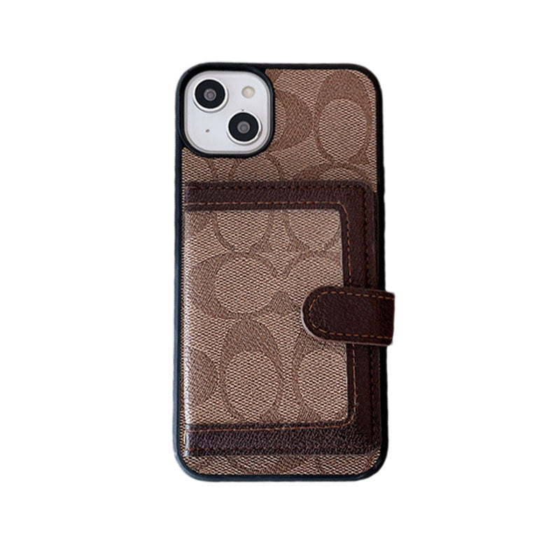 Klassiek iPhone-hoesje met portemonnee en crossbodyband Wit -XK240402