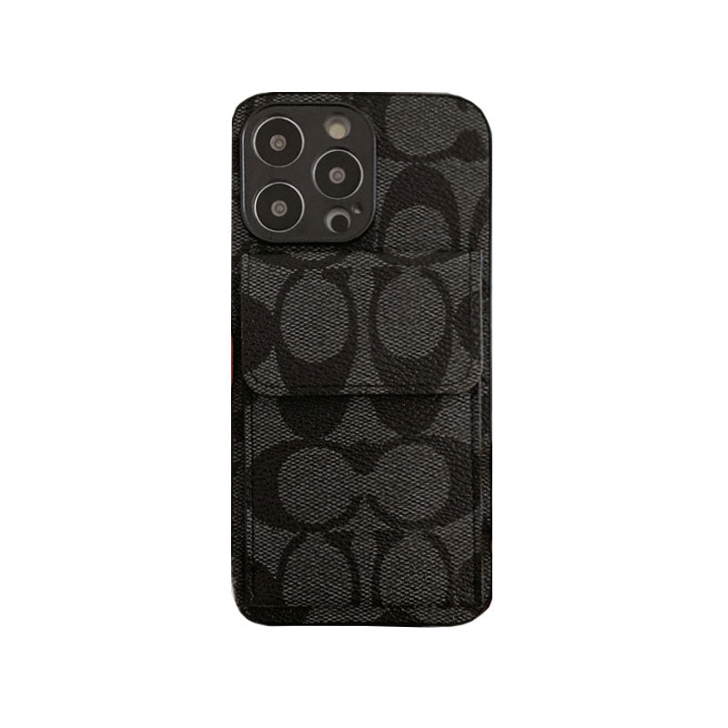 Klassiek iPhone-hoesje met portemonnee Donkerbruin-HP240513