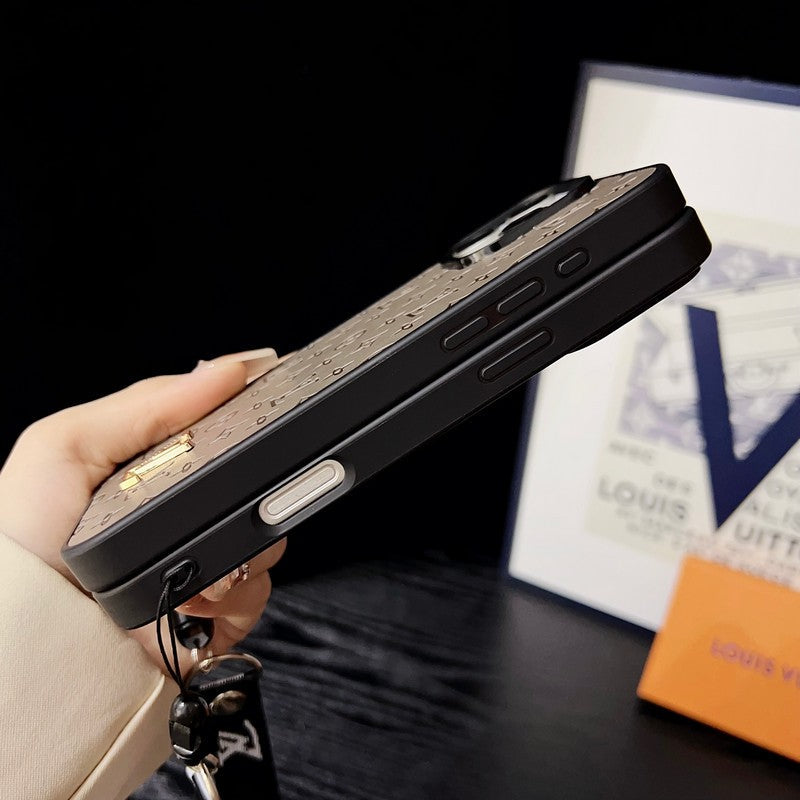 Luxe bruin iPhone-hoesje met handketting