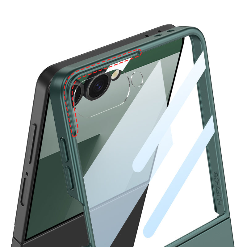 Mágneses tartó Ütésálló telefontok elülső védőfóliával Galaxy Z Flip7 készülékhez