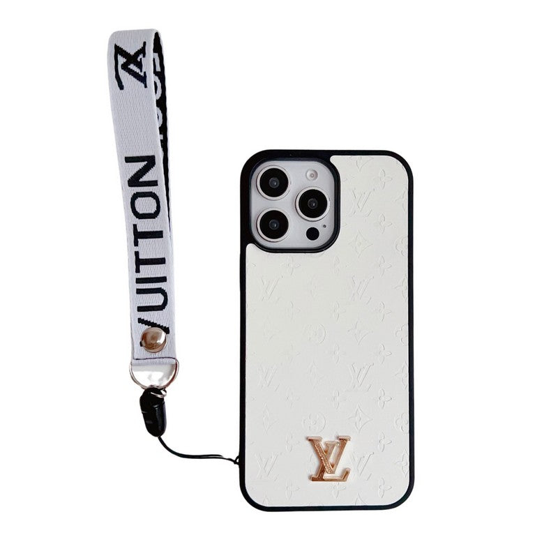 Luxe bruin iPhone-hoesje met handketting