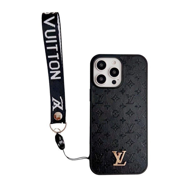 Luxe bruin iPhone-hoesje met handketting