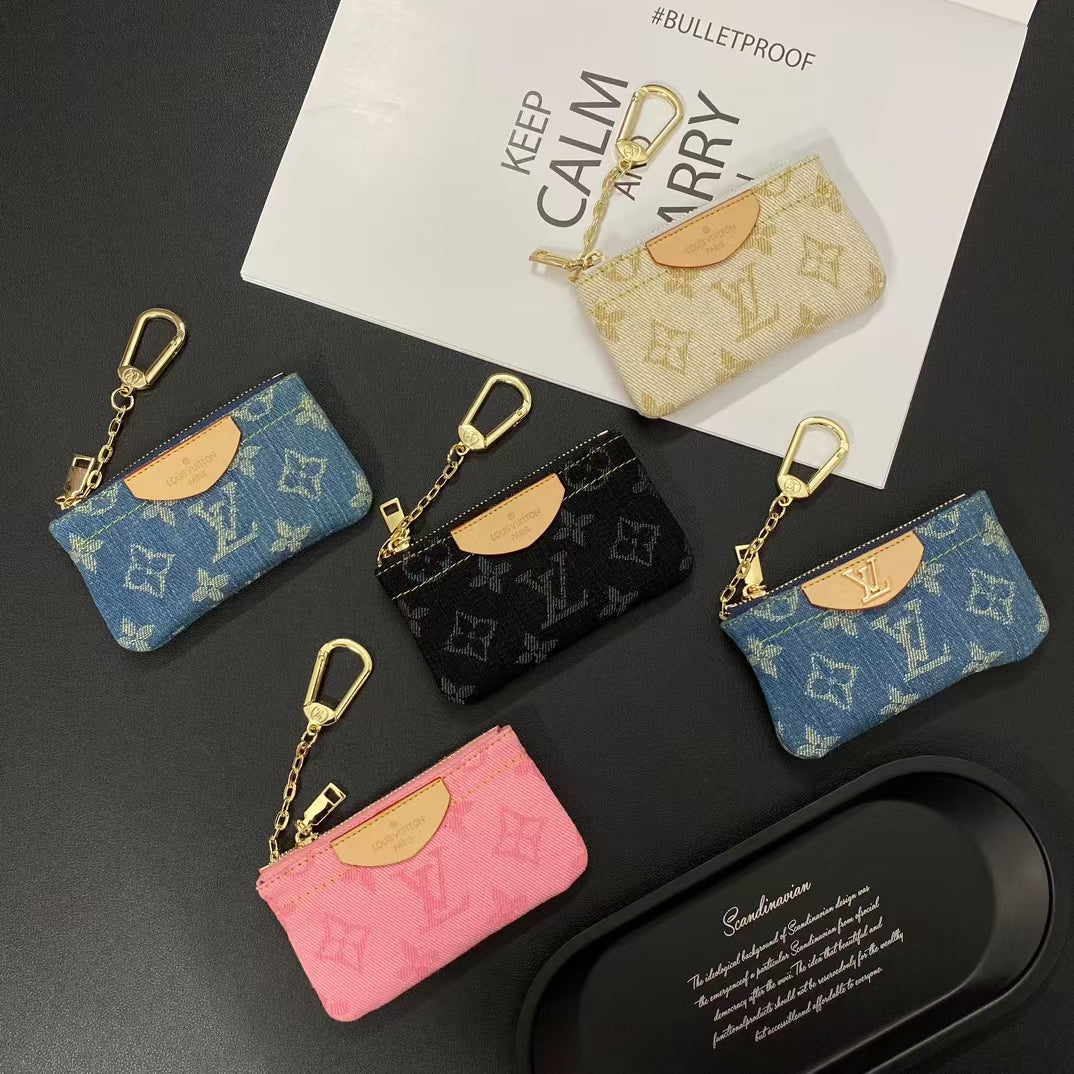 Luxury  Monogram Coin Pouch – Stylish & Compact Keychain Wallet