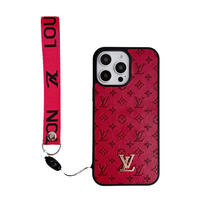 Luxe bruin iPhone-hoesje met handketting