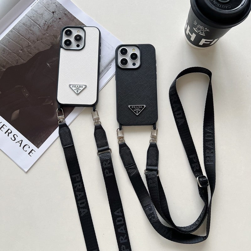 Funda de cuero cruzada de lujo para iPhone