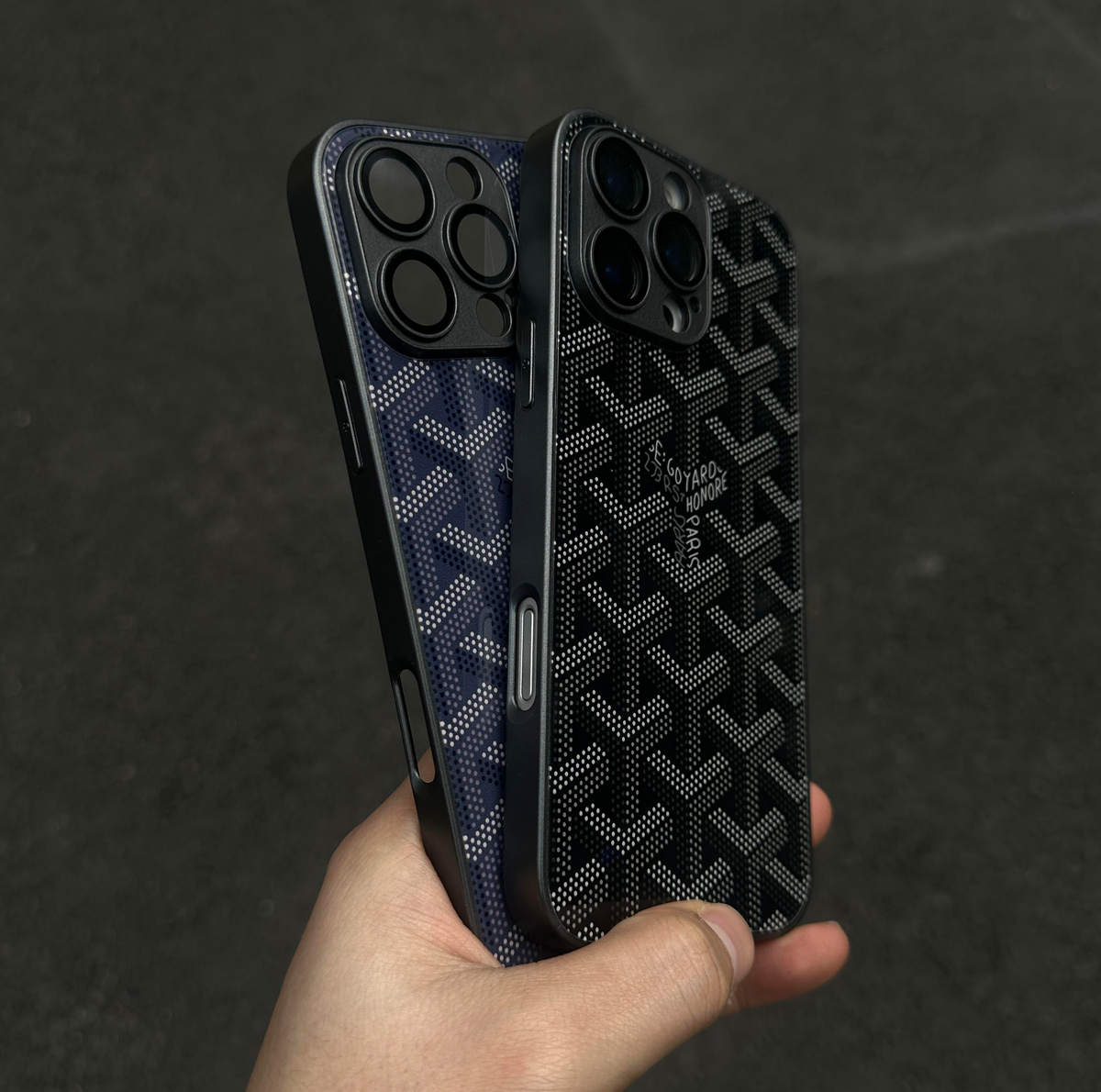 G-Y ラグジュアリー ジオメトリック モノグラム iPhone ケース