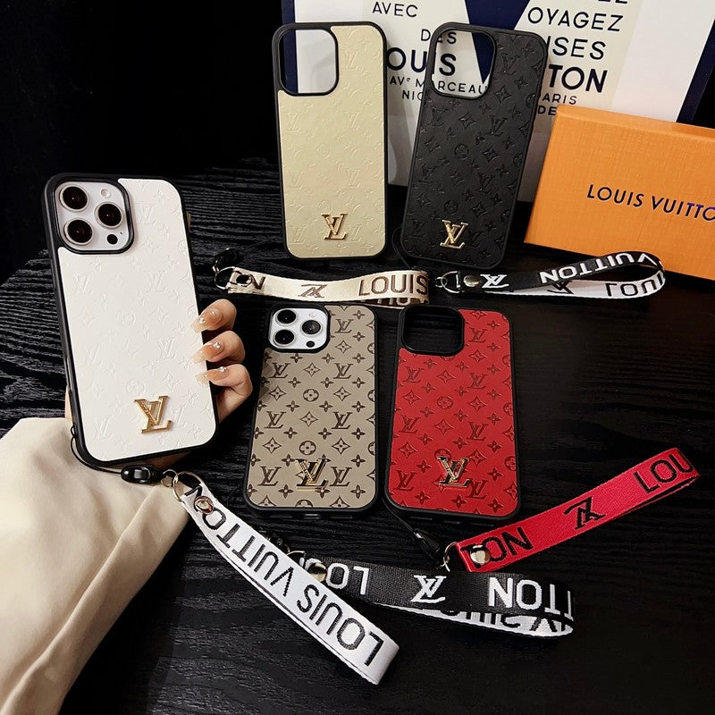 Luxe bruin iPhone-hoesje met handketting
