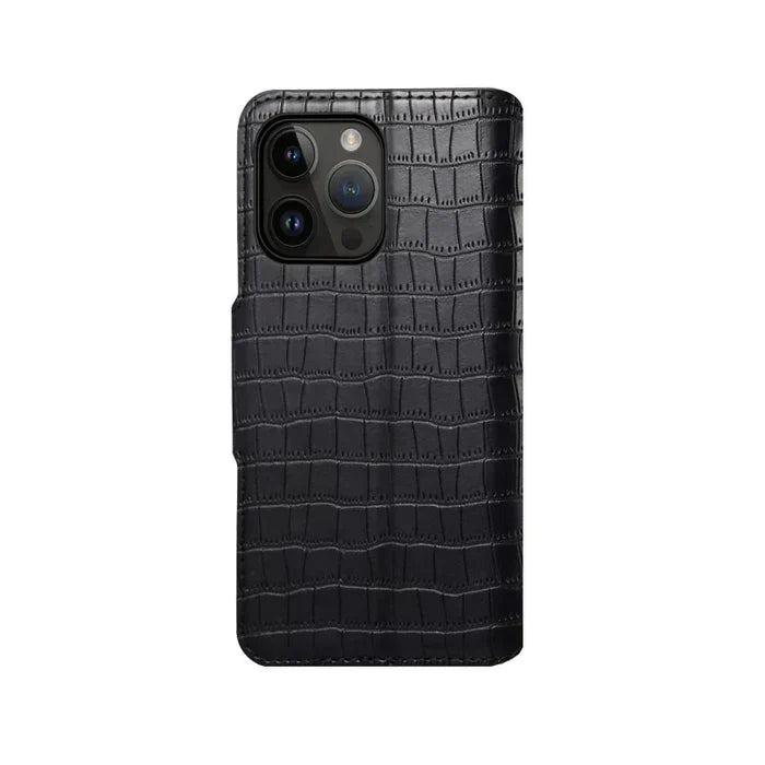 IPhone-hoesje met alligatorprint, portemonnee en riem