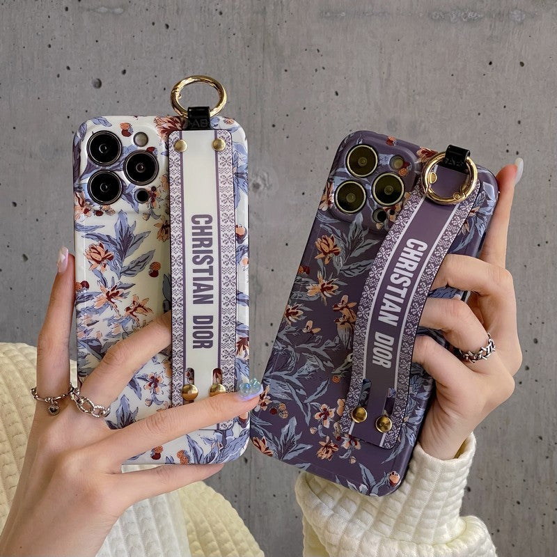 Mode Paars & Wit iPhone-hoesje voor de polsband