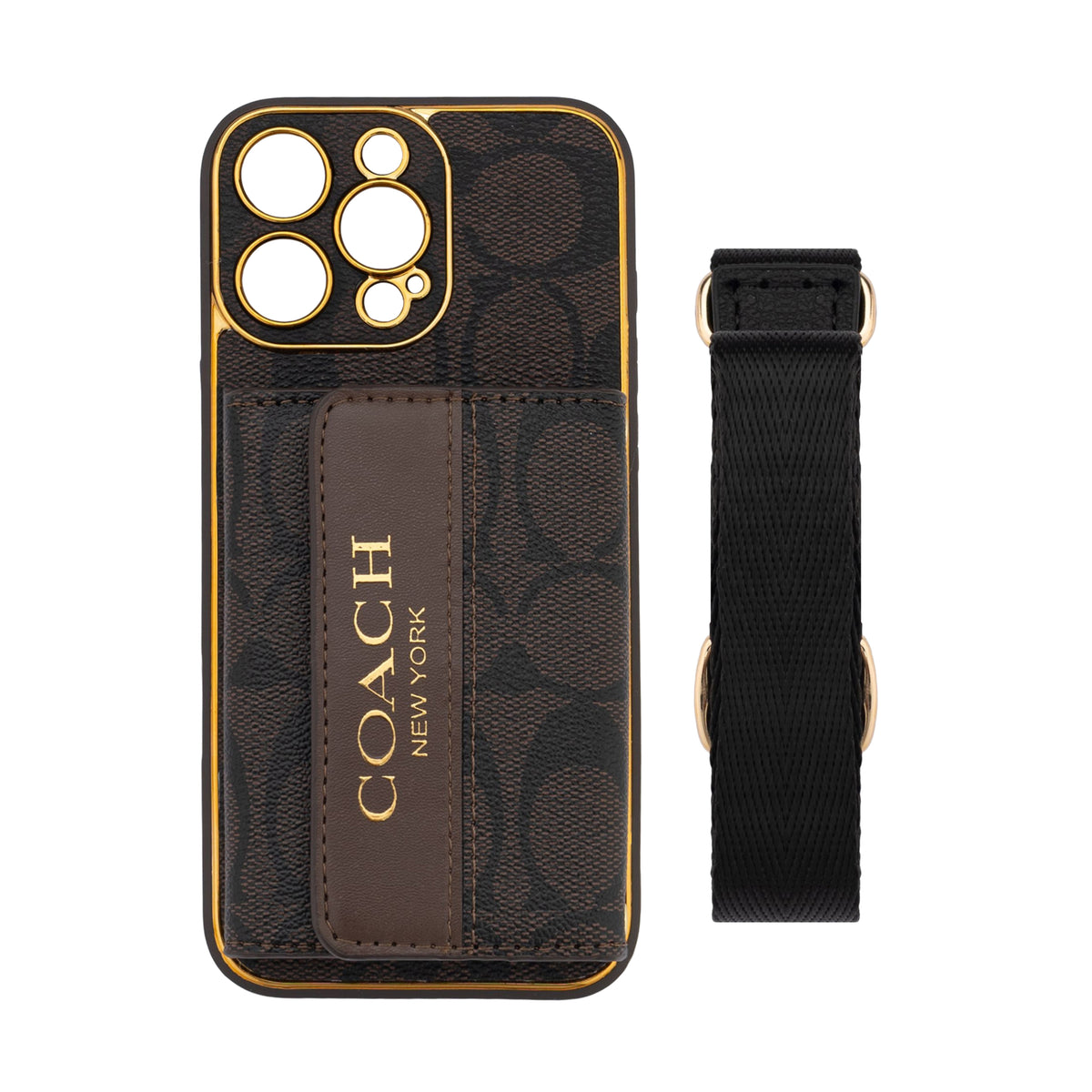 Vintage monogramos iPhone tok kártyatartóval és állítható pánttal
