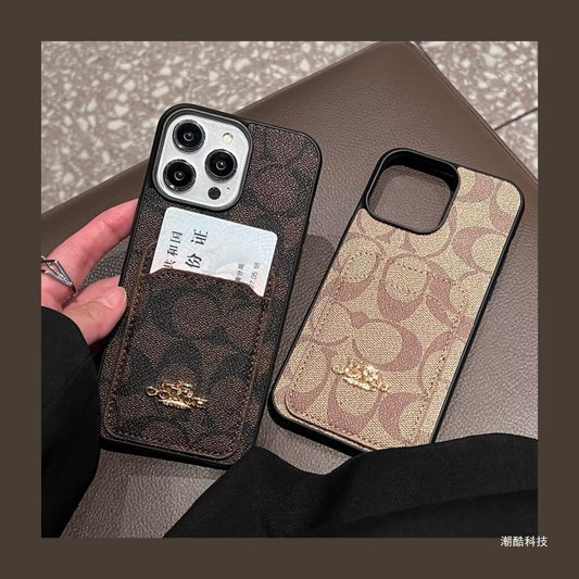 Klassische iPhone-Hülle aus Leder mit Kartenetui