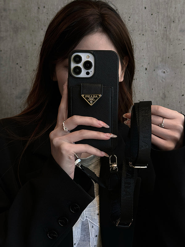 Funda de cuero cruzada de lujo para iPhone