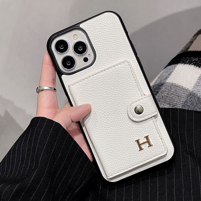 Funda para iPhone con tarjetero de cuero H