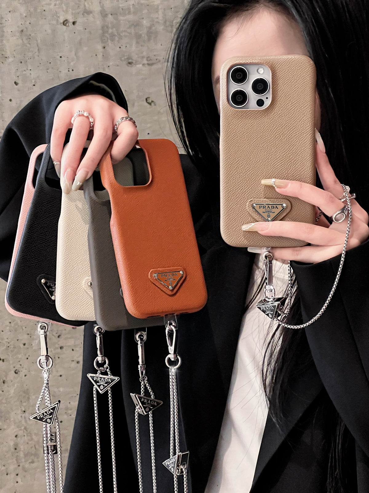 Funda cruzada de cuero de lujo para iPhone