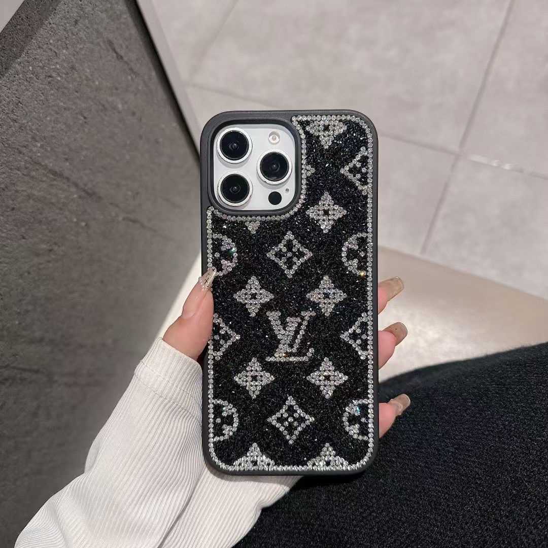 Luxe glitter holografisch Y-S-L-geïnspireerd iPhone-hoesje – Diamond Shine-editie