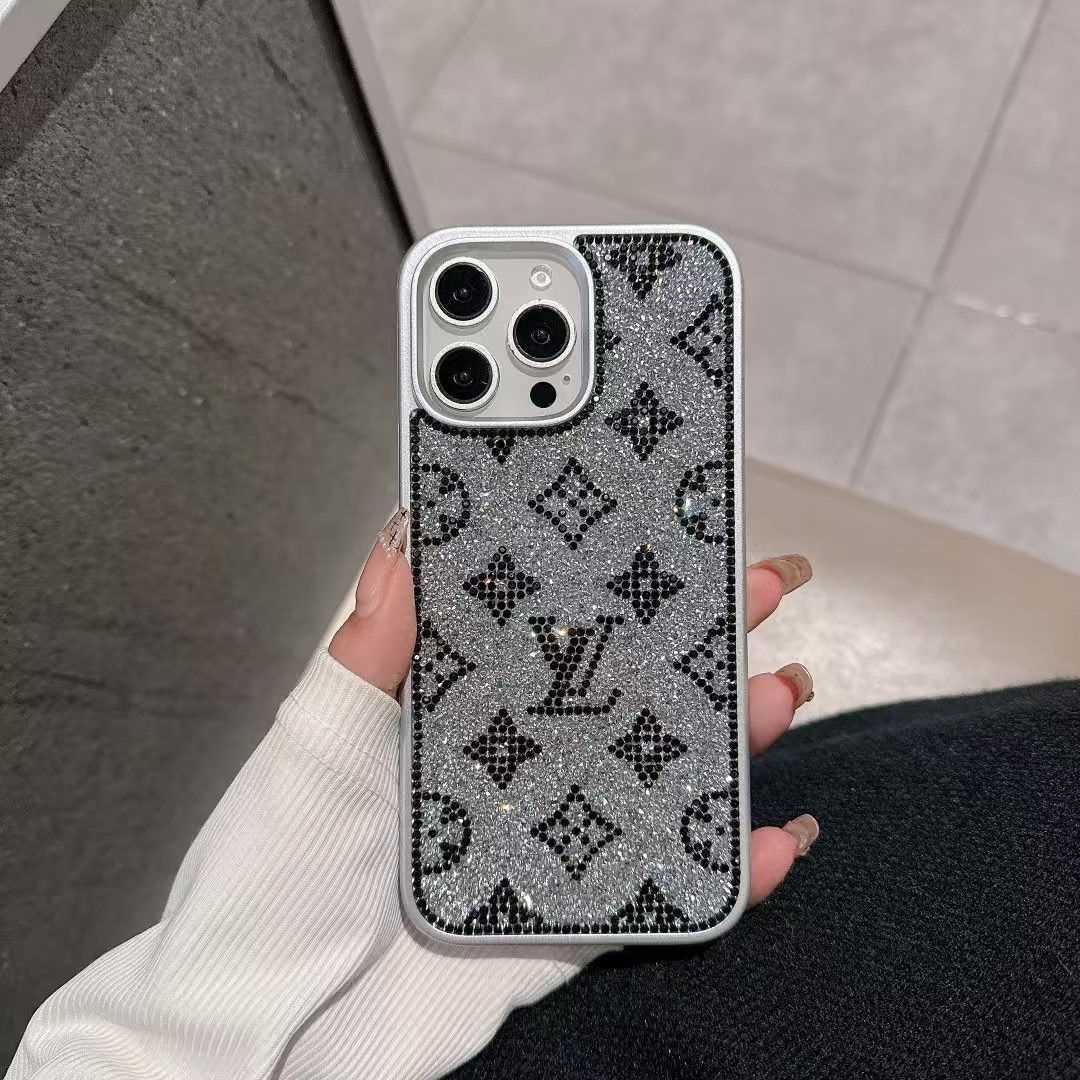 Luxe glitter holografisch Y-S-L-geïnspireerd iPhone-hoesje – Diamond Shine-editie