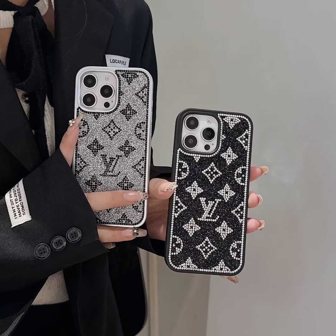 Luxe glitter holografisch Y-S-L-geïnspireerd iPhone-hoesje – Diamond Shine-editie