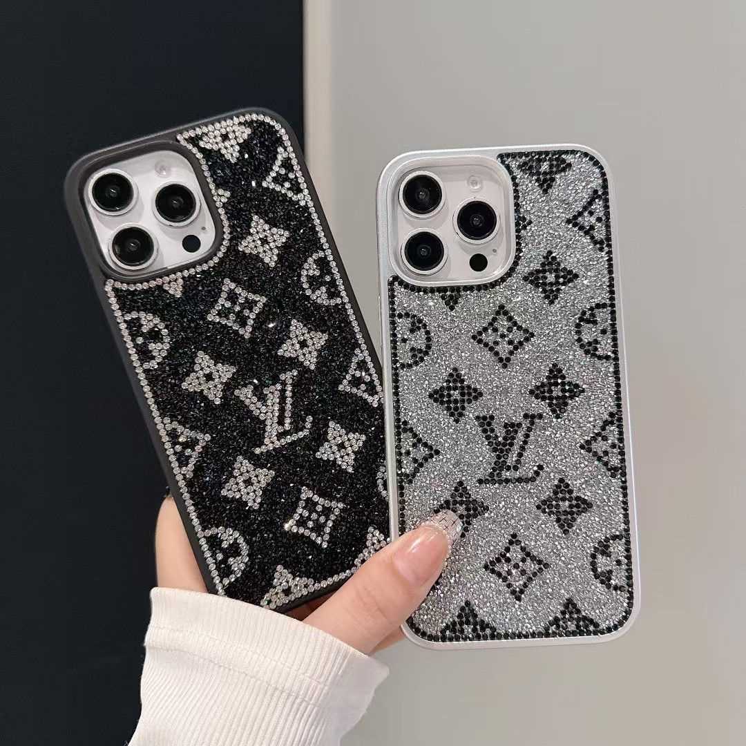 Luxe glitter holografisch Y-S-L-geïnspireerd iPhone-hoesje – Diamond Shine-editie