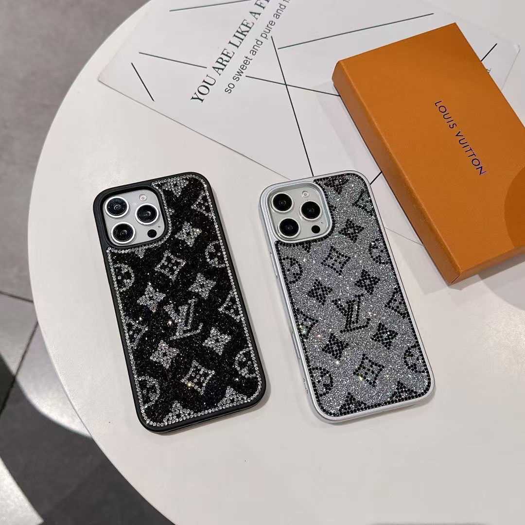 Luxe glitter holografisch Y-S-L-geïnspireerd iPhone-hoesje – Diamond Shine-editie