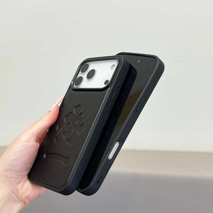 Capa de couro sintético premium para iPhone
