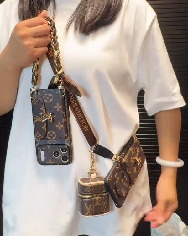 Nieuw klassiek luxe kaarthouder telefoonhoesje 04