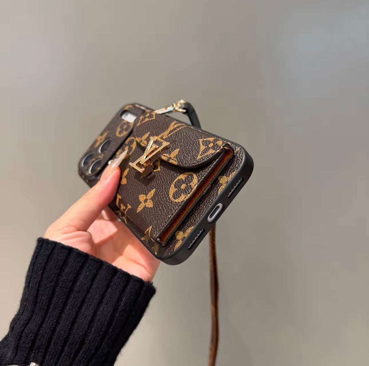 Nieuw klassiek luxe kaarthouder telefoonhoesje 04