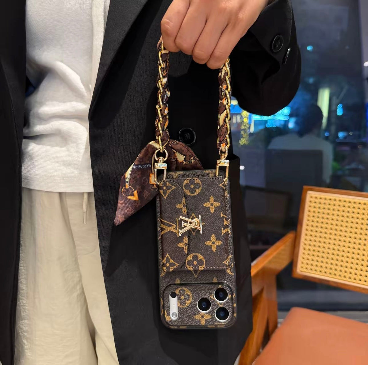Nieuw klassiek luxe kaarthouder telefoonhoesje 04