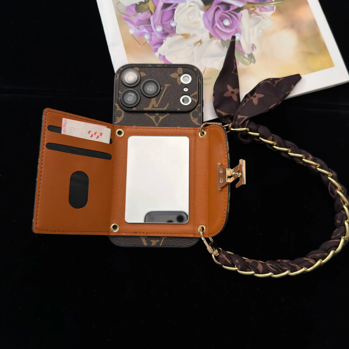 Nieuw klassiek luxe kaarthouder telefoonhoesje 04