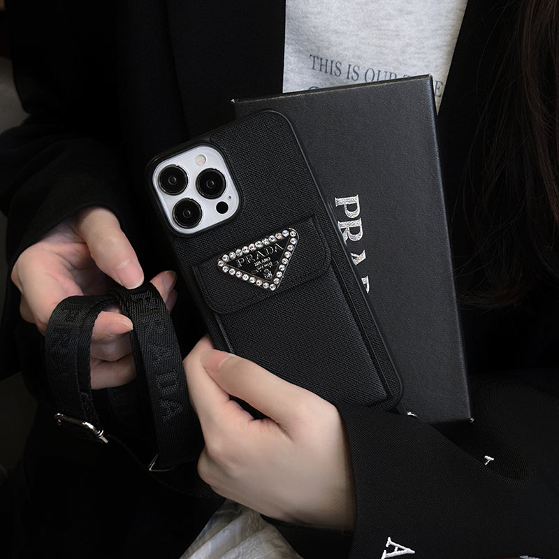 Luxe leren crossbody iPhone-hoesje