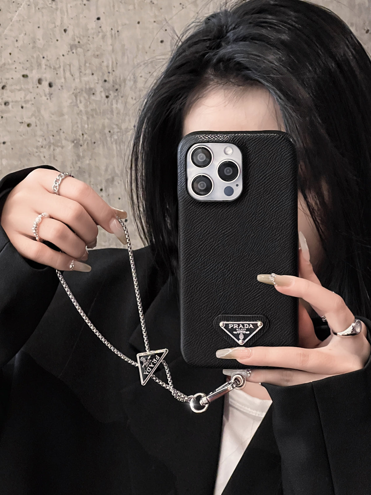 Funda cruzada de cuero de lujo para iPhone