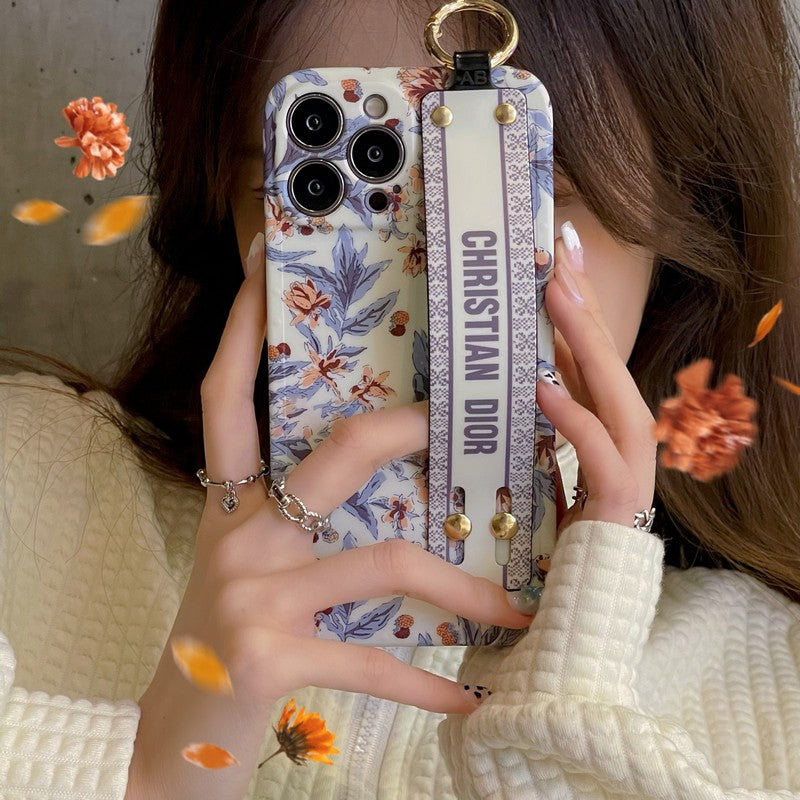 Mode Paars & Wit iPhone-hoesje voor de polsband