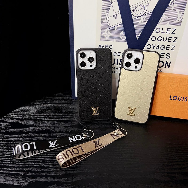 Luxe bruin iPhone-hoesje met handketting